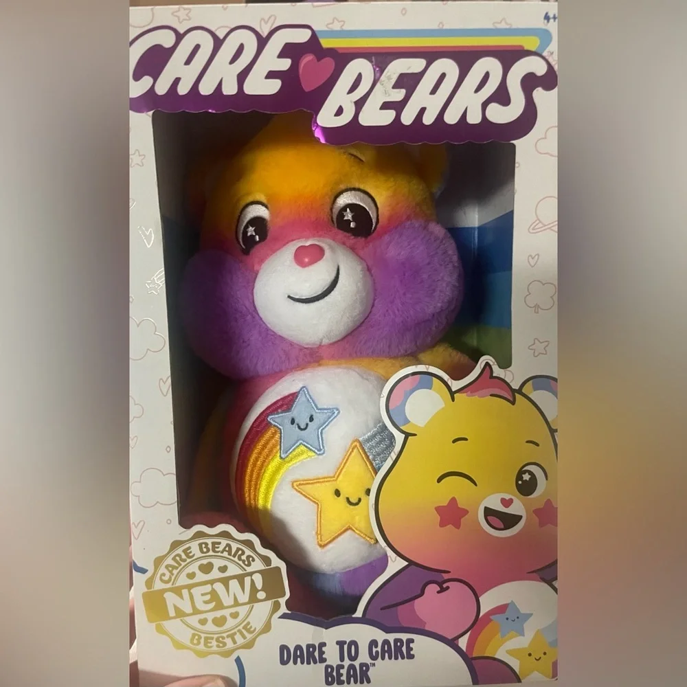 Care Bears Dare To Care Bear Plush 14” Multicolor Stuffed Animal NWT